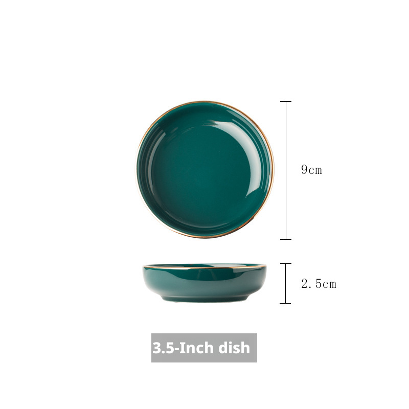 Plato de condimento verde pavo real de 35 pulgadas