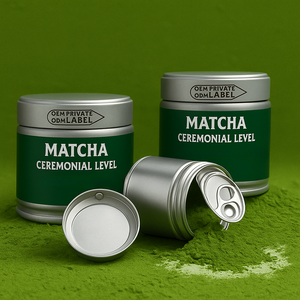 Matcha Orgánico en Polvo Puro de Grado Ceremonial, Marca Privada OEM, Lata de 30g - Product Image 3