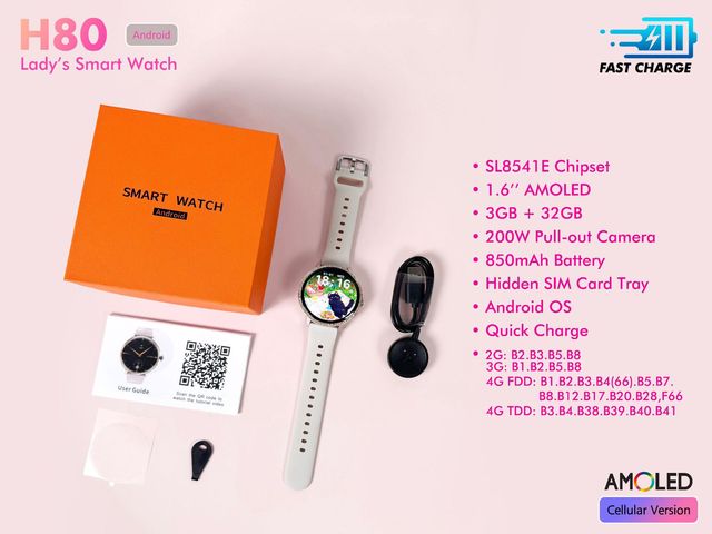 H80 Smartwatch Global Connect AI Voice Assistant IP67 AMOLED Display Wireless Charging for Taking Photos Videos Unisex Alloy