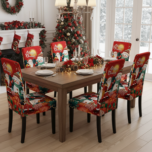 Christmas <b>Chair</b> Slipcovers Set Stretch <b>Dining</b> <b>Room</b> Protector <b>Covers</b> Home Decor Christmas Decoration Slipcovers 6 Pieces - Product Image 3