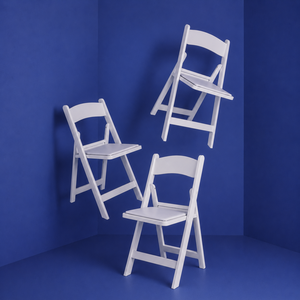 Chaise pliante en résine blanche, design minimaliste moderne, mobilier de restaurant durable, chaise de salle à manger commerciale - Product Image 1