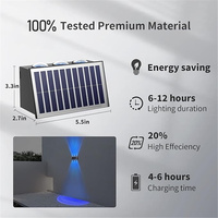 Lampe Solaire LED de Paysage, Applique Murale Solaire d'Extérieur Étanche à Éclairage Haut et Bas