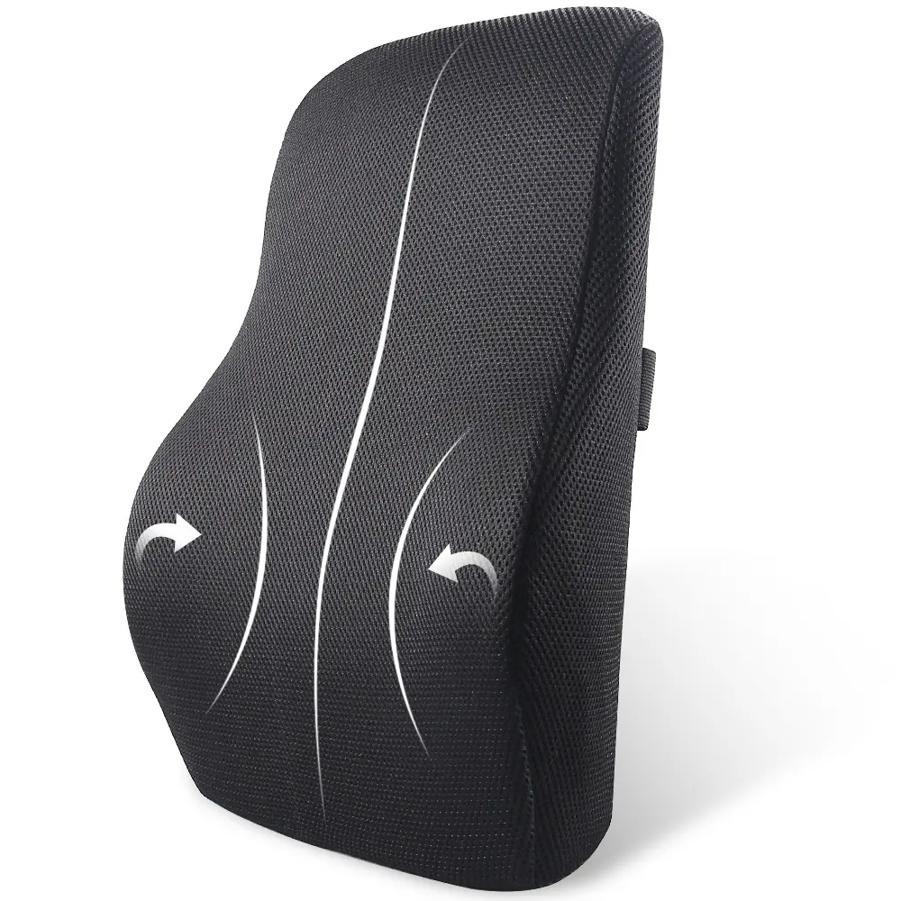 Coussin de Support lombaire pour chaise de bureau, de dossier, avec bretelles doubles ajustables, pour dossier de voiture