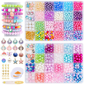 Marine Themed Beaded Bracelet <b>DIY</b> <b>Kit</b> Loose Mixed Beads Jewelry Accessories Plastic Resin Handmade Craft Supplies - Product Image 5