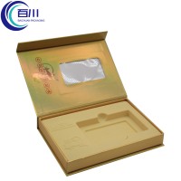 Caja de Regalo de Papel Recubierto de Lujo Innovadora con Ventana de PVC para Cosméticos, Lápiz Labial, Aceite Esencial y Perfume