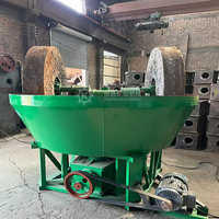 Haute qualité pierre dure argile brique roche fer extraction minerai fraisage 1200B deux roues extraction d'or moulin à casserole humide