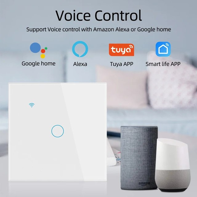Tuya Smart Home WiFi Smart Switch for Hotel Office Alexa Google Home 220V 1-2-3-4 Linkage Touch Switch with Zigbee Network