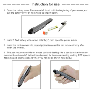 Laser Bút chuột không dây chữ viết tay laser bút chuột 2.4GHz Đa-Chức năng chuột với Stylus cho cuộc họp PowerPoint iPad - Product Image 3