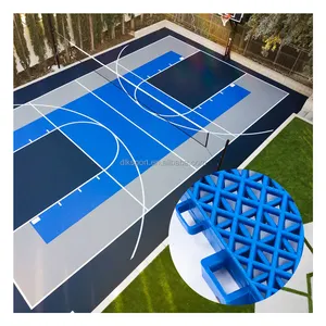 户外PP联锁便携式多运动场材料塑料瓷砖临时篮球地板