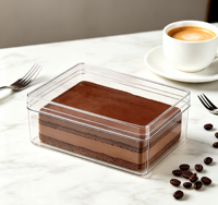 Boîte à pâtisserie rectangulaire jetable transparente en plastique de qualité alimentaire 5,1*3*2 pouces, conteneur multi-épaisseurs pour biscuits et bonbons, fabriquée