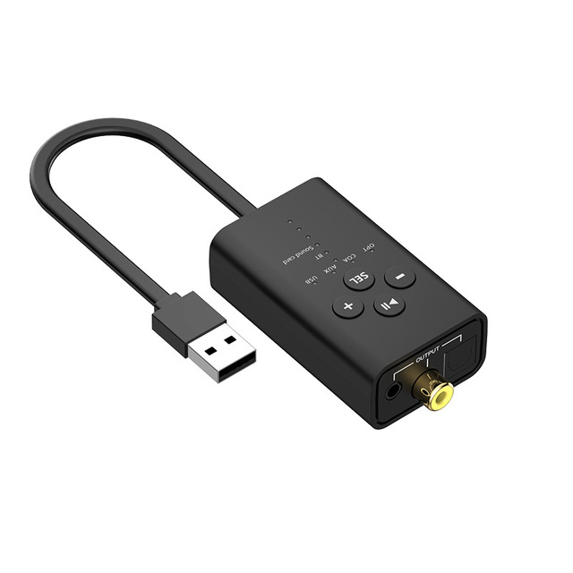 5.2 Blue-tooth Audio Receiver, USB Audio Converter, Fiber Coaxial AUX Output Digital Audio Converter