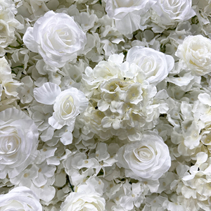 8 * 8ft Roll up çiçek duvar yapay beyaz ortanca gül çiçek duvar düğün arka plan dekorasyon için - Product Image 4