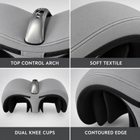 Masseur chauffant sans fil gris pour genoux avec compression d'air, vibration, double chaleur et 4 modes de massage pour les soins des genoux à domicile
