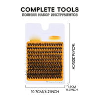 Kit de 200 cils synthétiques en éventail à effet 3D personnalisables, faits à la main, 40D, variés, pour extensions de cils