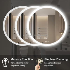 <span class=keywords><strong>Miroir</strong></span> décoratif <span class=keywords><strong>mural</strong></span> intelligent à LED tactile en verre <span class=keywords><strong>rond</strong></span> moderne pour salle de bain - Product Image 6