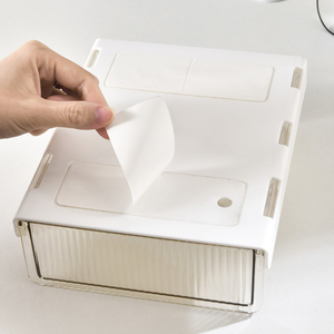 Caja de almacenamiento de cajón de plástico transparente de Color personalizable KIMIN, unidad autoadhesiva duradera debajo de la <span class=keywords><strong>Mesa</strong></span> para cocina y uso de alimentos - Product Image 6