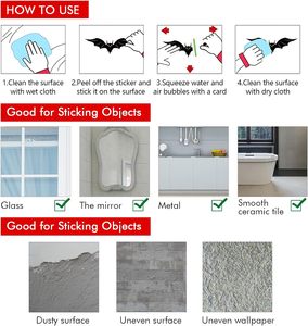 DAMAI Halloween Window Clings Decor Double Side Removable Glass Decals Can Remove Window Stickers for Halloween Decorations - Product Image 4