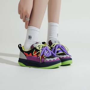 Chaussures décontractées pour femmes en microfibre premium à semelle épaisse et blocs de couleur, souples et confortables pour la marche estivale et la mode automne - Product Image 4