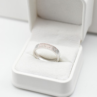 Bague en platine populaire MaiYi en gros, bijoux fins, bague personnalisée pour homme, bague éternité commémorative avec empreinte digitale sur mesure
