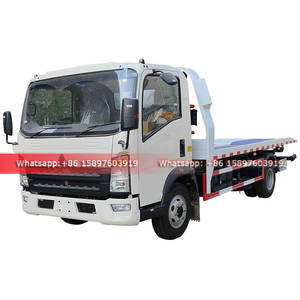 RHD HOWO Tow Truck Hoist Car Lift <span class=keywords><strong>Plateau</strong></span> à plat Full Down Wrecker Body Meilleur prix pour les ventes - Product Image 2