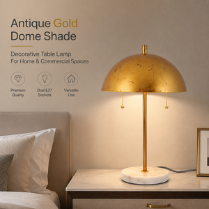 Vintage Gold Metal Table Lamp E27 Bulb For Bedroom Bedside Living Room Hotel Restaurant Decorative Ambient <b>Light</b> - Product Image 2