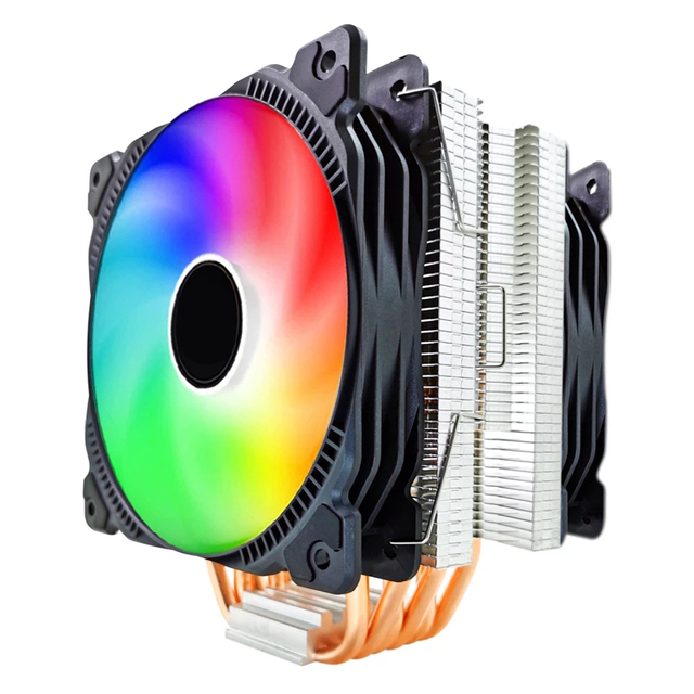 6 Heat Pipes CPU Cooler RGB 120mm PWM 4 Pin for LGA 2011 1200 1150 1151 1155 AM3 AM4 PC CPU Cooling Fan Quiet
