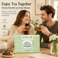 Teh KUNYON Blueberry Mulberry Leaf Chrysanthemum, Campuran Herbal Pilihan dalam Kantong Teh untuk Minuman Sehari-hari