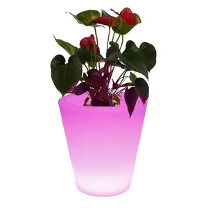 Deepbang 2023 vendita calda all'ingrosso decorazione del giardino pianta plastica LED fioriera vaso di fiori