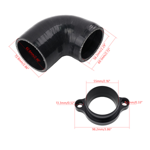 Codo de Silicona 90 °   Conector de Aluminio de 2.5"-2.75" con Brida para Toyota GR Yaris / Corolla 1.6L Turbo Upgrade ICP020-BK - Product Image 6