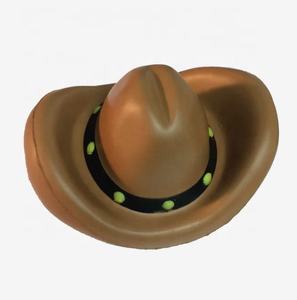 Boules anti-stress en mousse PU en forme de chapeau de cowboy avec logo personnalisé, jouet doux unisexe - Product Image 1