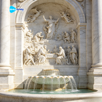 Fontaine murale en pierre antique, écologique, résistante à l'eau, design carré classique pour la décoration de jardin extérieur