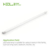 Tubo LED de Vidrio T8 ETL UL de 12 W, 4 pies, 1800 lm, 270 °   Tubo de Protección Contra Fugas de Corriente de Entrada de un Solo/Doble Extremo Tipo B G13 de 50000H para Oficina