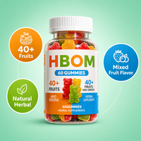 Gummies Super Aliments OEM 40+ Fruits et Légumes Suppléments à Base de Plantes 60 Gummies Nutrition Quotidienne Complément Alimentaire Complet Oursons Gommeux aux Fruits et Légumes