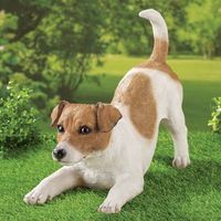 Chiot mignon en résine artisanat réaliste Jack Russell Terrier chien Sculpture en fibre de verre