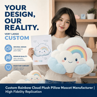Coussin en peluche personnalisé Nuage arc-en-ciel, Animal en peluche, Jouet doux, Mascotte, OEM ODM, Décoration intérieure, Cadeau, Fabricant, Vente en gros, Usine, Personnalisation