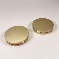LZ Pack Stock 59mm Pan Round Matte Gold Compact Powder Container Custom Logo Compact Powder Case With Mirror