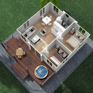 Modul préfabriqué maison pliable épaisseur extensible 100mm 20ft 40ft conteneur 2 logements de chambre à coucher - Product Image 2