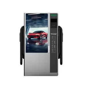 Commercial Dc Electric Car Public Ev Charging Station With Advertising Screen Ocpp Commercial 60kw Ev Charger With Advertisement Display