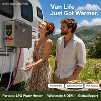 Chauffe-eau portable sans réservoir Zentopia au propane 6KW, entrée d'eau par le bas, pour le camping en plein air et la préparation aux situations d'urgence