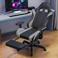 Chaise de jeu confortable pour adultes, style course, pivotante à 360°, chaise d'ordinateur avec siège en éponge haute densité, idéale pour le gaming, le travail et la sieste