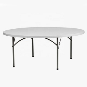 Ngoài trời 8-10 chỗ ngồi Trắng 60 "HDPE nhựa ăn tiệc 5ft Vòng bảng gấp cho các sự kiện - Product Image 3