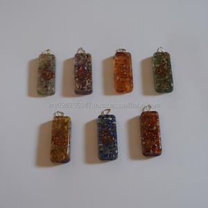 Chakra Orgone Energy Long Rectangle Pendentif Bijoux de guérison - Product Image 1