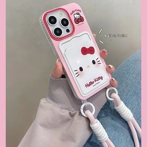 Étui de protection INS pour <span class=keywords><strong>iPhone</strong></span> 15 Pro Max avec porte-cartes, motif dessin animé et cordon anti-chute - Product Image 4