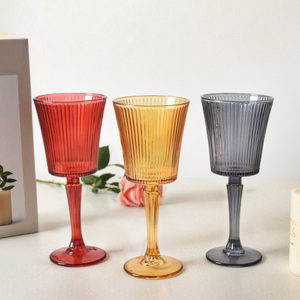 גלידת פסים זכוכית יין זכוכית דפוס שמפניה זכוכית זכוכית סט סט כלים סגנונות שונים צבע כוסות קוקטייל גובלטים - Product Image 2