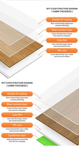 Suelo SPC de Fácil Instalación con Sistema de Bloqueo, Ideal para Hoteles y Apartamentos, Suelo Vinílico con Aspecto de Madera, Grosor de 4mm, 5mm, 6mm y 8mm - Product Image 4