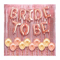 Perlengkapan Pesta Tema Pernikahan Bachelorette Grosir, Dekorasi Balon Lateks Rose Gold dan Balon Foil Bride to Be