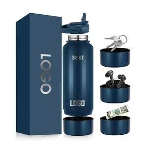 Water Bottle In Stock 32 Oz Insulated Flask Stainless Steel Sports Vacuum Water Bottle With Removable Bowl