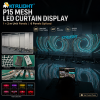 Écran LED flexible P15 en maille, panneaux 1x2m, rideau LED assemblé, contrôle MADRIX pour événements scéniques et projets visuels créatifs