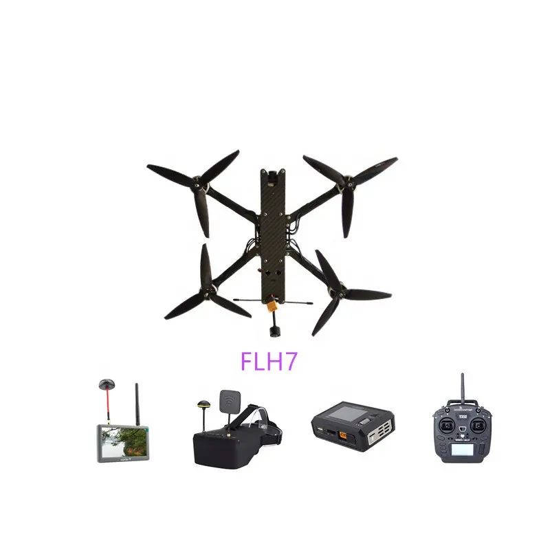 FLH7 fpv drone 7 pouces distance de vol 7km vitesse de vol 120 km/h ELRS915 capteur drone de contrôle professionnel