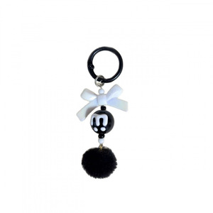 Porte-clés en perles M peintes à la main rouge vif, pompons colorés, accessoire de bricolage pour téléphone, sac, bijoux - Product Image 5
